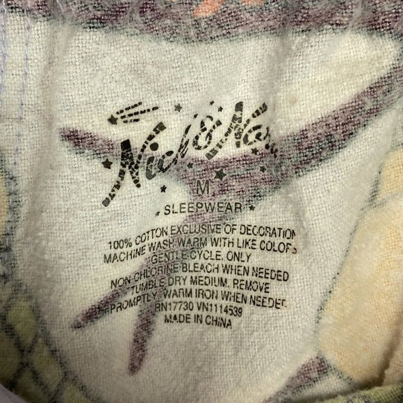 Nick & Nora Medium 2 Piece Flannel Pajamas Owls Purple Long Sleeves Warm - Picture 9 of 10